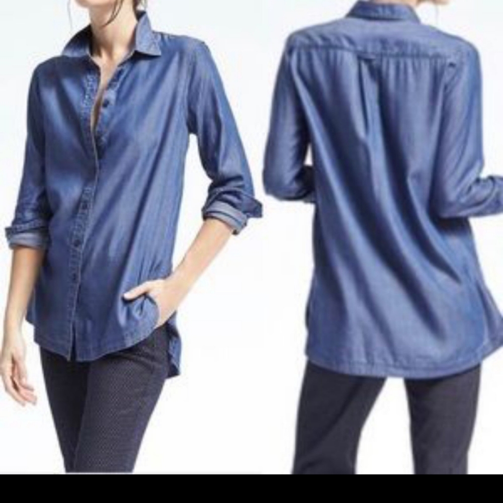 Banana Republic Parker Denim Button Woman's Size Small Shirt